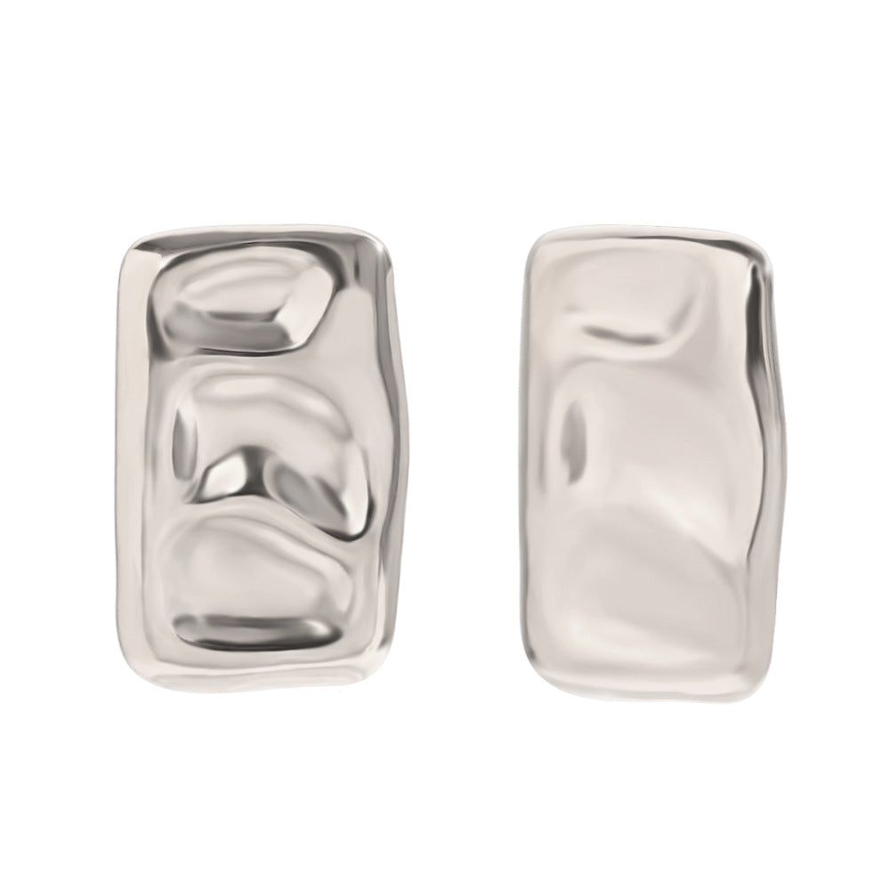 Gold Irregular Rectangular Palette Earrings- 18K