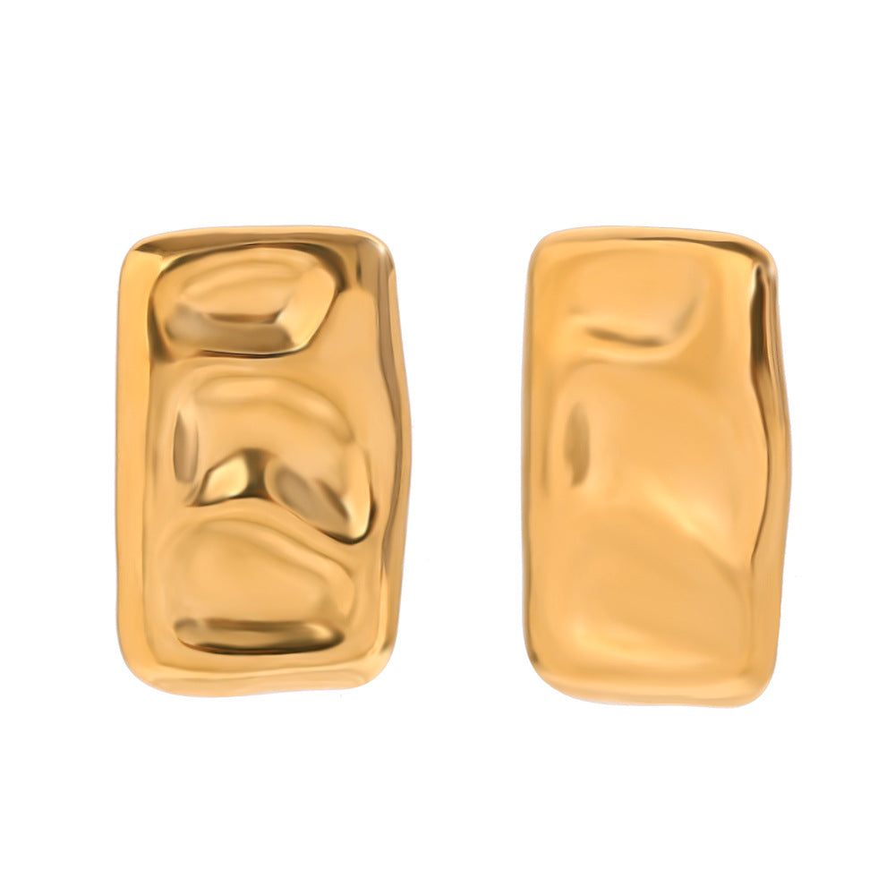 Gold Irregular Rectangular Palette Earrings- 18K