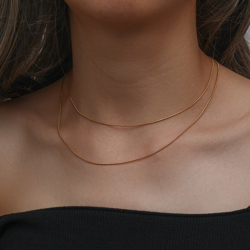 18K Thin Snake Bone Chain