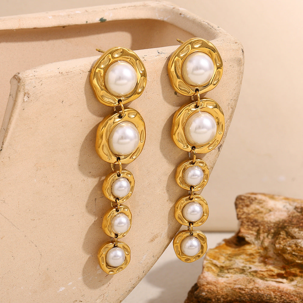 Luxury Retro Pearl Earrings- 18K