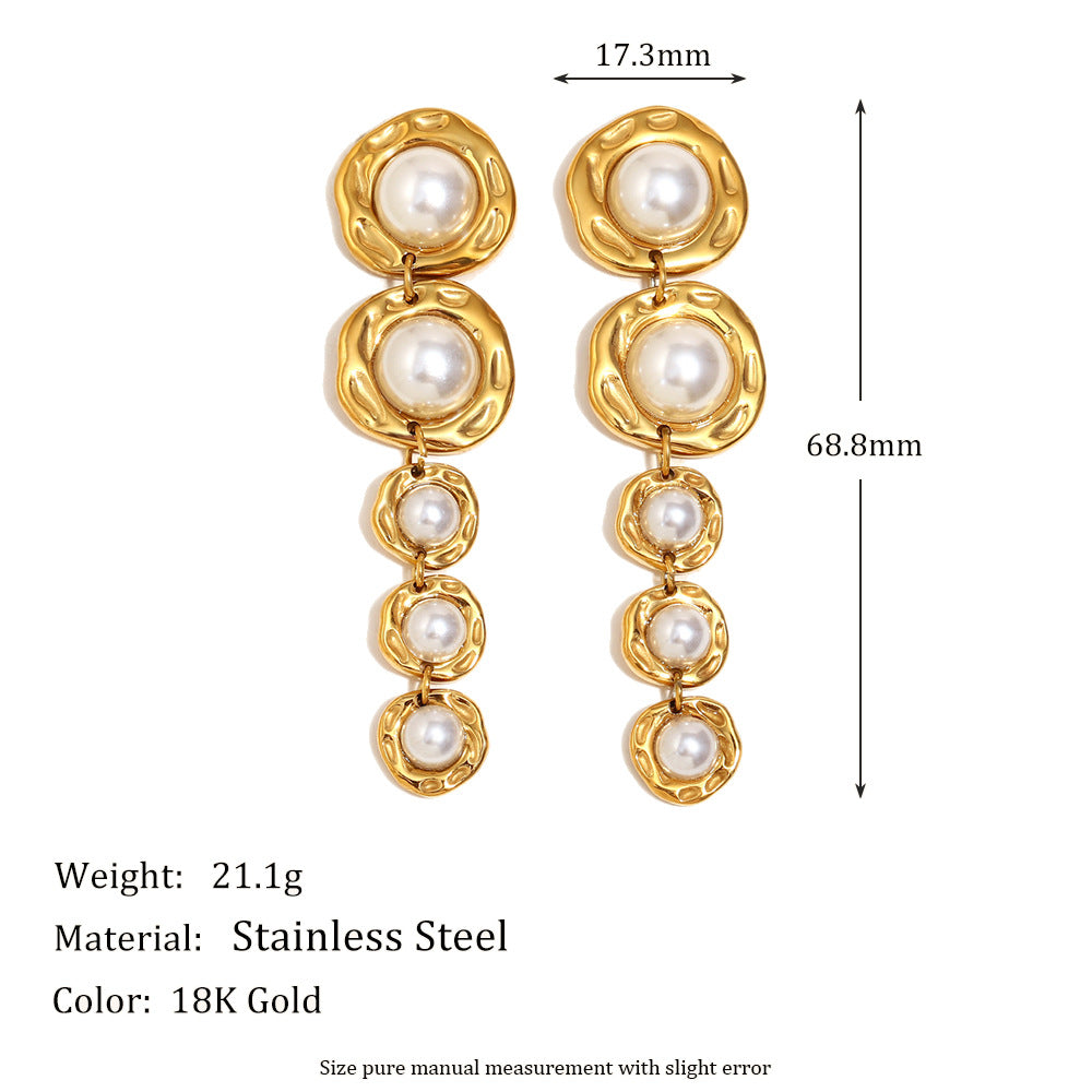 Luxury Retro Pearl Earrings- 18K