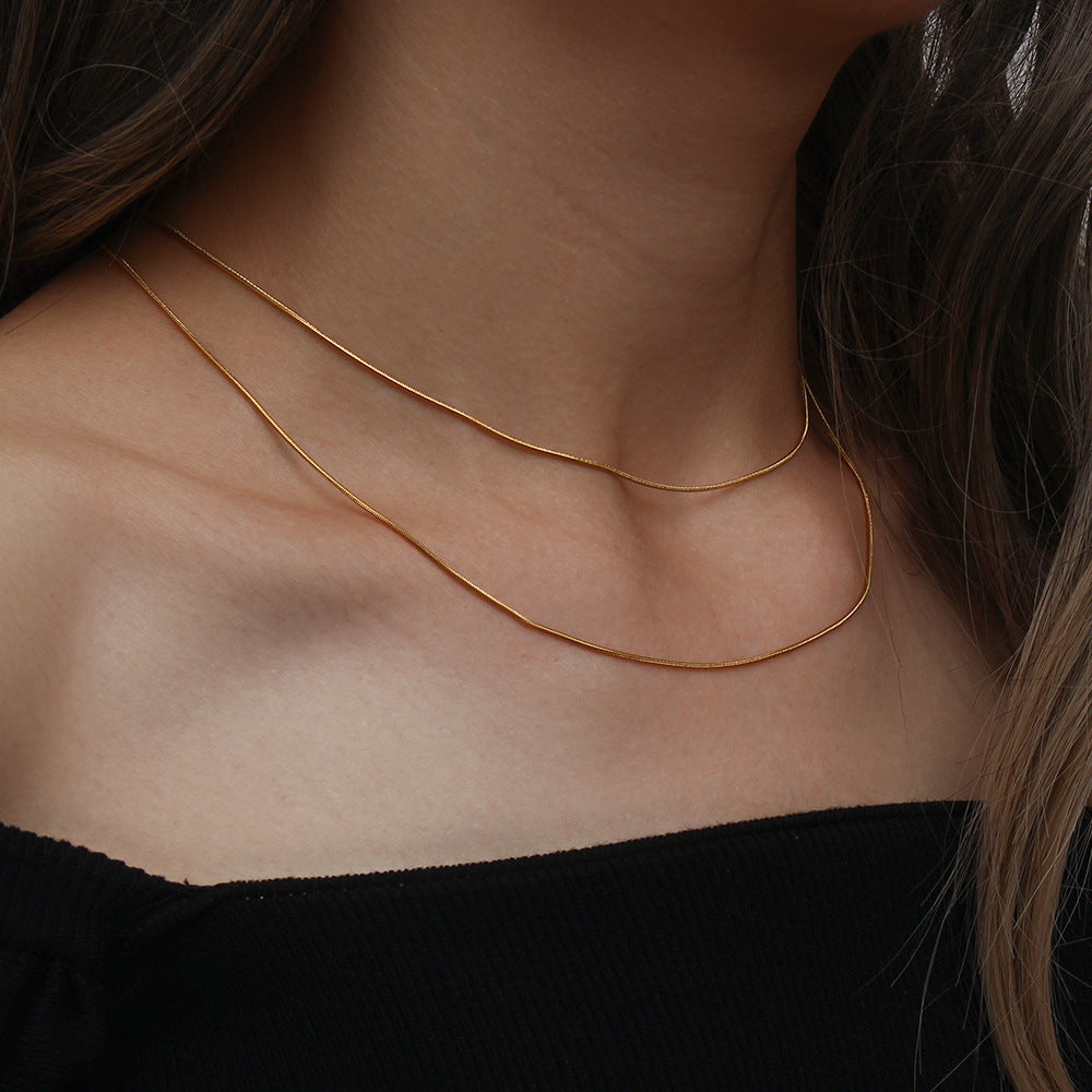 18K Thin Snake Bone Chain