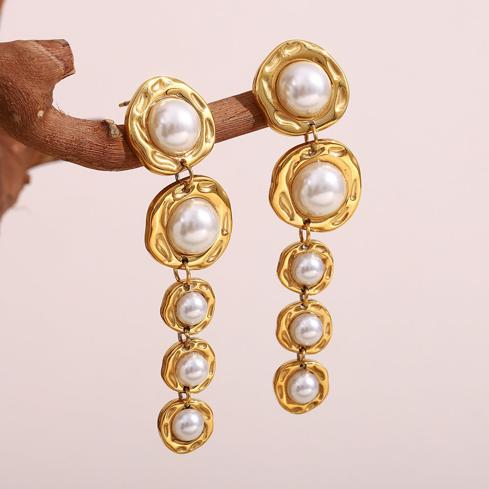 Luxury Retro Pearl Earrings- 18K