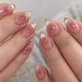W1988- Classic Short Almond Press-On Nails Set