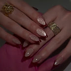 Red Cat Eye Almond Press-On Nails Set JP3985