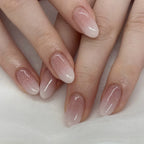 Nude Ombre Short Round Press-On Nails Set JP4080