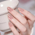 Nude Solid Round Press-On Nails Set CF062
