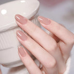 Nude Solid Round Press-On Nails Set CF062