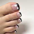 Black French Tips- Toe Nails- JP2440