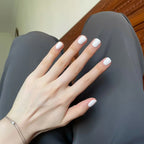 White Short Square Press-On Nails Set CF042