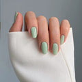 Green Round Press-On Nails Set CF057
