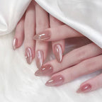Nude Cat Eye Almond Press-On Nails Set Z1025