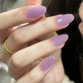 Purple Solid Round Press-On Nails Set CF060