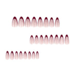 Red Cat Eye Almond Press-On Nails Set JP3985
