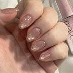 Golden Cat Eye Short Almond Press-On Nails Set JP4044