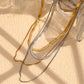 Double Layer Flat Snake Chain Necklace- 18K