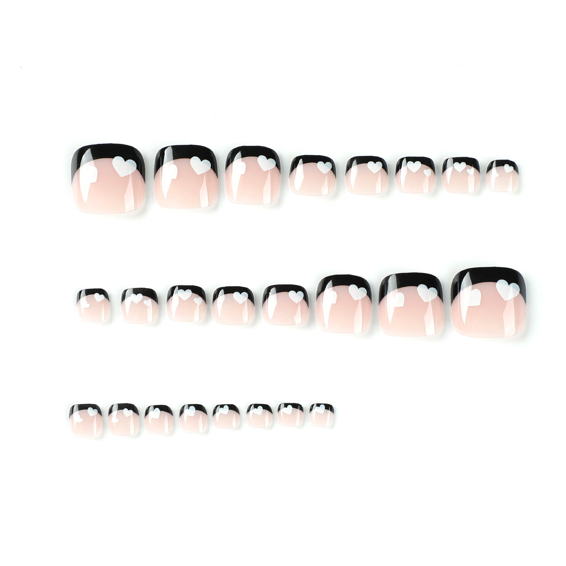 Black French Tips- Toe Nails- JP2440
