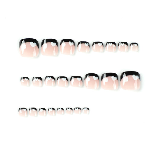 Black French Tips- Toe Nails- JP2440