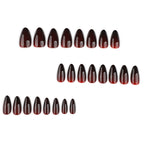 Wine Maroon Ombre Almond Press-On Nails Set JP4108