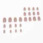 Nude Solid Round Press-On Nails Set CF062