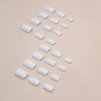 White Short Square Press-On Nails Set CF042