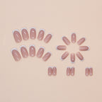 French Manicure Square Press-On Nails Set W1666