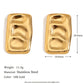 Gold Irregular Rectangular Palette Earrings- 18K