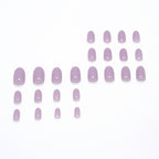 Purple Solid Round Press-On Nails Set CF060