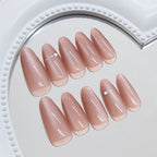 Nude Cat Eye Almond Press-On Nails Set Z1025