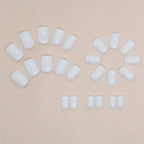 White Short Square Press-On Nails Set CF042