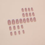 French Manicure Square Press-On Nails Set W1666
