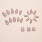 Nude Almond Press-On Nails Set CF049