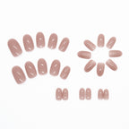 Nude Solid Round Press-On Nails Set CF062
