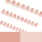 Nude Cat Eye Short Press-On Nails Set JP4097