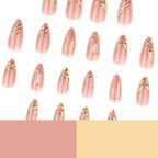 3D Gold Chrome Almond Press-On Nails Set JP4081