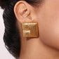Hammered Geometric Earrings- 18K