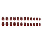 Maroon Red Short Square Press-On Nails Set CF046