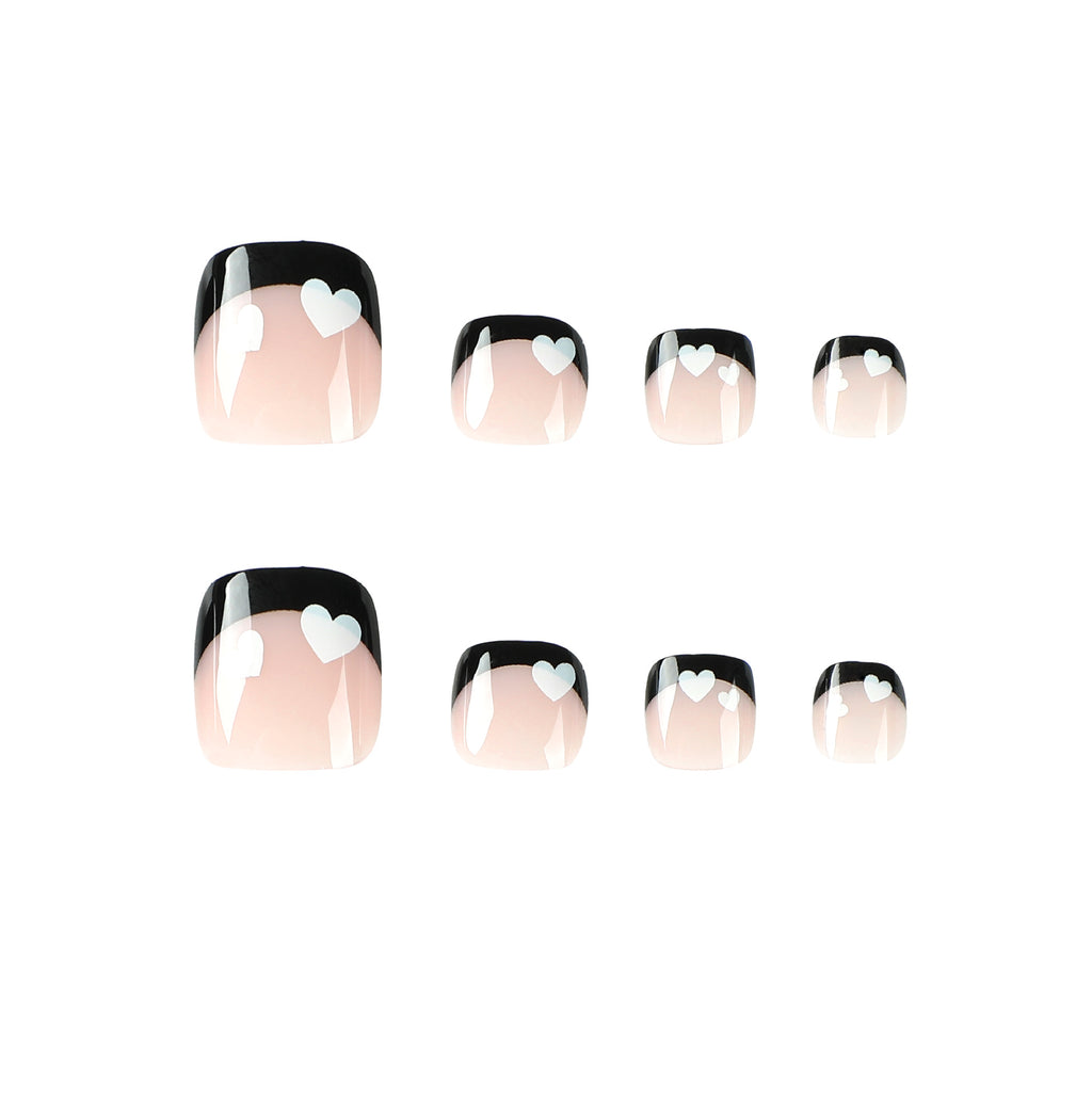 Black French Tips- Toe Nails- JP2440