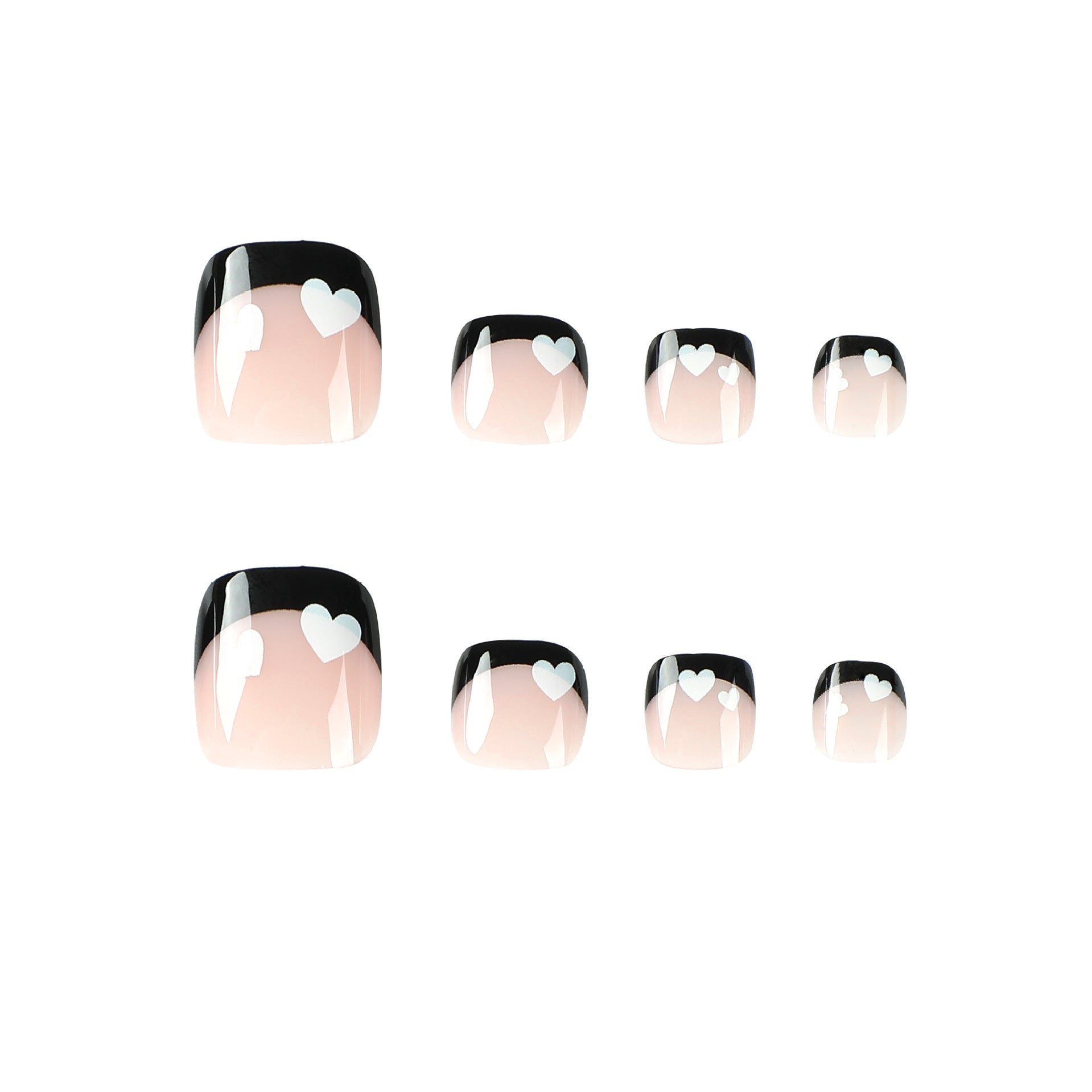 Black French Tips- Toe Nails- JP2440
