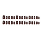 Maroon Almond Press-On Nails Set CF063