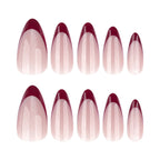 Red Cat Eye Almond Press-On Nails Set JP3985
