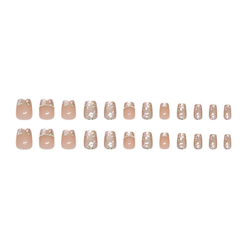 Embellished Cat Eye Short Square Press-On Nails Set MY106