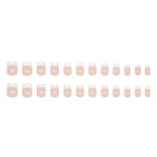 French Manicure Short Square Press-On Nails Set R914