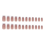French Manicure Square Press-On Nails Set W1666