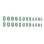 Green Round Press-On Nails Set CF057