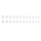 White Short Square Press-On Nails Set CF042