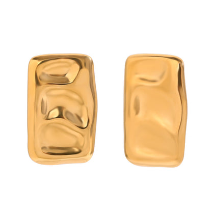 Gold Irregular Rectangular Palette Earrings- 18K