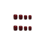 Maroon Press-On Nails Set R306