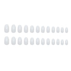 White Solid Round Press-On Nails Set CF061
