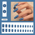 Blue Solid Press-On Nails Set CF003